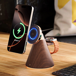Novità 2026: Caricatore Wireless 3 in 1 con Luce Notturna e Supporto per Ricarica Wireless Rimovibile per Orologi, Riponibile nella Base - Product Image 1