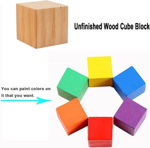 Bloques de Madera <span class=keywords><strong>Pintados</strong></span> Cuadrados de 1.57 Pulgadas con Grabado Educativo, Cubos de Madera con Logotipo Personalizado para Manualidades, Decoración del Hogar - Product Image 4