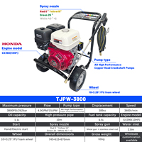 Nettoyeur haute pression à gaz dédié aux terrains de football GX390 3800PSI/262Bar pour le nettoyage des surfaces de jeu/équipements