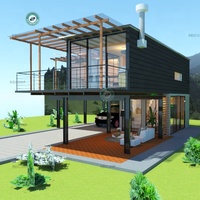 Maison de vacances luxueuse à 2 étages, alimentée par l'énergie solaire 6 kW, maison de loisirs à 2 chambres avec échasses et fenêtres à la française au Chili