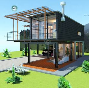 <span class=keywords><strong>Maison</strong></span> de vacances luxueuse à 2 étages, alimentée par l'énergie solaire 6 kW, <span class=keywords><strong>maison</strong></span> de loisirs à 2 chambres avec échasses et fenêtres à la française au Chili - Product Image 4