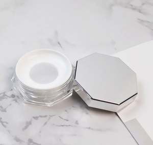 Customizable Portable Elastic Mesh Powder <b>Box</b> Set Silver Octagonal Mirror Sub Packaging for <b>Makeup</b> Body Powder Plastic - Product Image 2
