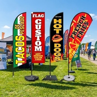 Drapeau de plage personnalisé double face de haute qualité, résistant à la décoloration, avec piquet de sol, pour les distributeurs en gros