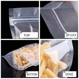 Thấp moq biểu tượng tùy chỉnh in nhiều lớp nắp kéo trong suốt rõ ràng Zip khóa ziplock đứng lên bao bì thực phẩm <span class=keywords><strong>Pouch</strong></span> túi nhựa - Product Image 4