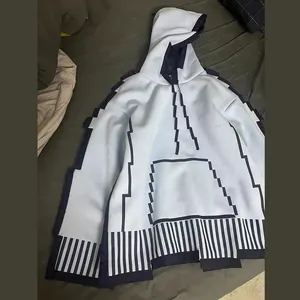 DiZNEW 2022 new neutral pixel fleece Mosaic high quality jerseys over sized 100% cotton fleece hoodie