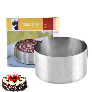 แม่พิมพ์อบขนมสแตนเลสขายส่ง สำหรับงานวันเกิด งานแต่งงาน อุปกรณ์ตกแต่งขนมเค้กในครัว แหวนมูสปรับขนาดได้ รูปทรงกลม - Product Image 6