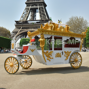 Calèche royale classique à chevaux et électrique pour mariage ou visites touristiques, avec 4 roues, style Victoria, chariot à poney - Product Image 2