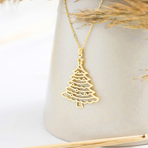 Collar con colgante de árbol de Navidad para mujer, regalo de joyería de moda navideña - Product Image 3