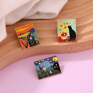 Colección <span class=keywords><strong>de</strong></span> Arte <span class=keywords><strong>de</strong></span> Pinturas al Óleo, Personalizadas, <span class=keywords><strong>de</strong></span> <span class=keywords><strong>Van</strong></span> <span class=keywords><strong>Gogh</strong></span>, <span class=keywords><strong>Girasoles</strong></span>, Noche Estrellada, Esmalte Suave, Aleación <span class=keywords><strong>de</strong></span> Zinc, Color Personalizado, 3D, Tamaño y Forma Personalizados - Product Image 6