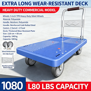 Delivery Cart <b>Foldable</b> Design Extra Large Package Ready Courier Use Folding Delivery Cart With Wheels Multi Purpose Cart - Product Image 4