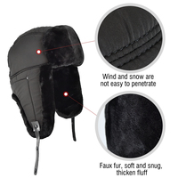 Sombrero de cazador de fábrica para hombre, sombreros de bombardero de piel sintética cálidos con orejeras de invierno personalizados, sombrero de caza Ushanka al por mayor