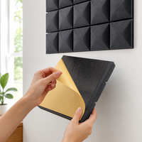Panel Dinding Akustik MDF Minimalis Amerika Modern, Veneer Ringan Tahan Air Desain Berpalang Ramah Lingkungan untuk Kamar Tidur dan Gudang