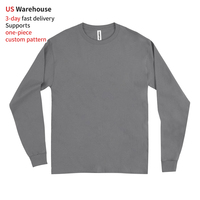 T-shirt en coton de haute qualité vierge unisexe t-shirts plaine impression personnalisée fabricant à manches longues hommes t-shirt en gros USA entrepôt