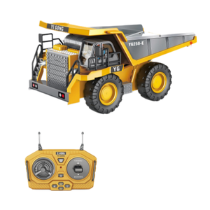 SJY-BC1047/BC1048 1/24 9 channel remote control bulldozer dump truck Excavator toy engineering truck alloy plastic with light - Product Image 1