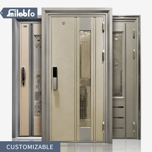 Smile bro chine extérieur porte en verre usine vendre puits porte d'entrée belle porte en verre de sécurité avec petite fenêtre ouverte <span class=keywords><strong>3f</strong></span> * 7f - Product Image 1