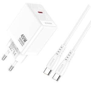Chargeur rapide JOKADE 45W avec câble USB Type C blanc de 1 m - Product Image 1