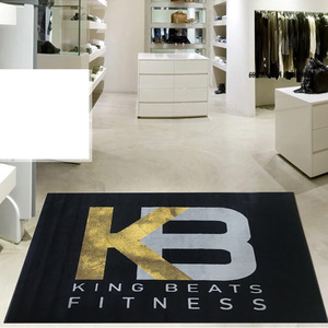 Tùy chỉnh Nylon Logo thảm sàn trong nhà ngoài trời 2mm Vòng đống máy cắt hiện đại công ty thương mại khách sạn nhà 1PC cao su vuông - Product Image 3