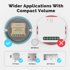 Module d'interrupteur intelligent WiFi LangYeao Matter 10A, taille mini 40x40mm, compatible avec Apple HomeKit, Alexa, Google Home, minuterie - Product Image 4