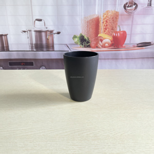 Tazze di paglia di grano 6 pezzi di plastica riutilizzabili <span class=keywords><strong>12</strong></span> once di tazza per bere infrangibile riutilizzabile lavastoviglie <span class=keywords><strong>acqua</strong></span> <span class=keywords><strong>acqua</strong></span> <span class=keywords><strong>bicchieri</strong></span> di plastica nero - Product Image 2