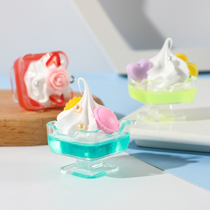 Simulated square cream ice cream pendant, creative and personalized car keychain, <b>key</b> <b>chain</b>, small commodity wholesale. - Product Image 1