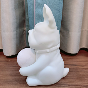 Kartun DIY Resin kerajinan cairan lucu Perancis Bulldog bulan cahaya vinil celengan anjing rumah ornamen DIY cairan anjing untuk kegiatan anak-anak - Product Image 5