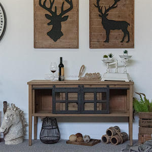 European Antique Style Solid Wood MDF Sideboard Cabinet with Entry Accent Design for Living Room - Product Image 2