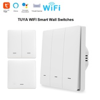 TUYA APP Control inteligente WIFI Iluminación Interruptores de pared Tres botones Interruptores de pared inteligentes Compatible con Alexa, Google Voice Control