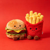 Ensemble de jouets en peluche alimentaires mignons : Hamburger, Café, Sushi, Pizza, Ravioli, Donut – Poupées en peluche douces en forme de nourriture de dessin animé pour enfants, idéal comme cadeau