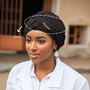 Women's Wholesale Hot-Selling Elastic Solid Pearl Braid Knot Muslim Ethnic Headscarf <b>Hat</b> - Product Image 1