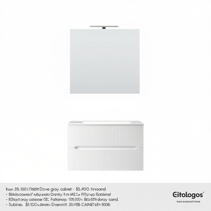 Mueble de Baño Suspendido de 70 cm, Acabado Mate Gris Paloma, con Revestimiento Acanalado - Product Image 3