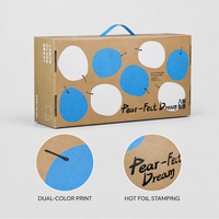 Boîte cadeau en carton ondulé pour fruits, écologique, pliable, emballage plat de luxe, estampage à chaud, logo personnalisé, usine OEM