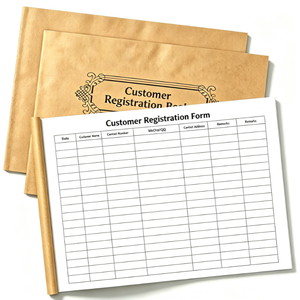 Libro di Registrazione Clienti in Carta Kraft, Registro Visitatori Personalizzato per Uso Reception Aziendale - Product Image 1