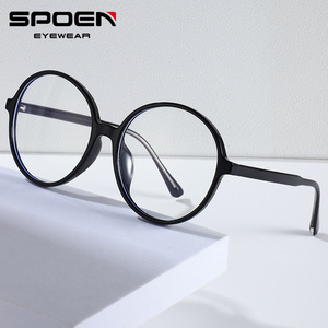 กรอบแว่นตา SPOEN ทรงกลม ขอบเต็ม ป้องกันแสงสีฟ้า สำหรับทุกเพศ น้ำหนักเบา แฟชั่น รุ่นปี 2025 - Product Image 1