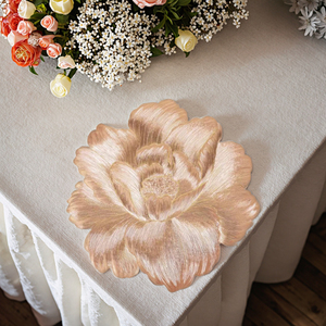 Vente en gros de napperons en PVC gaufré à fleurs 3D Set de dessous de verre en similicuir pour bol Décoration de table Tapis d'égouttage pour cuisine - Product Image 1