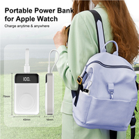 Chargeur Portable 3000mAh chargeur Portable batterie externe avec câble intégré porte-clés de voyage batterie pour Apple Watch noir