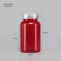 Flacon à pilules en plastique PET rouge/rose de qualité médicale 120 ml 150 ml 200 ml avec bouchon sécurité enfant