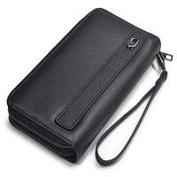Dompet Pendek Kulit Asli Berkualitas Tinggi, Tahan Lama, dan Berkualitas Premium, Model Buka-Tutup, Kulit Sapi Full Grain untuk Pria