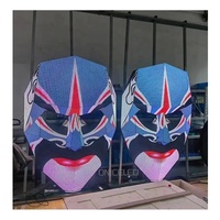 Écran LED créatif 3D à vision directe en forme de visage, affichage LED intérieur en forme de masque irrégulier pour la décoration d'événements et de festivals de musique