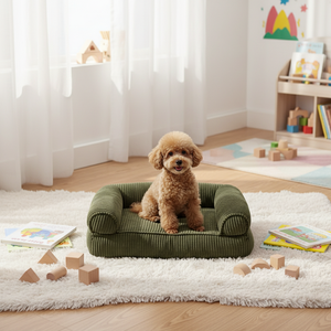 Lit pour <span class=keywords><strong>chien</strong></span> lavable en mousse à mémoire de forme, canapé-lit, lit pour animaux de compagnie en fausse fourrure chaude pour l'hiver, <span class=keywords><strong>tapis</strong></span> <span class=keywords><strong>anti</strong></span>-anxiété pour chats et chiens - Product Image 1