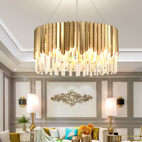 Zeal Lighting Decoración Lámpara colgante de lujo Sala de estar Techo Moderno Oro K9 Candelabro de cristal