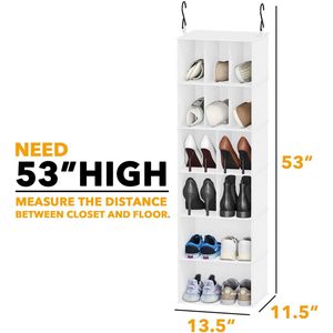 1 Pack Hanging Closet Organizer 24 Compartments Shoe Storage <b>Shelf</b> For Bedroom Wardrobe Neatening Non Woven Fabric - Product Image 2