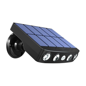 ไฟรักษาความปลอดภัยพลังงานแสงอาทิตย์ 4 LED IP65  พร้อมเซ็นเซอร์ตรวจจับความเคลื่อนไหว 3 โหมด ชาร์จไฟได้ กันน้ำ ใช้ได้ทั้งภายนอกบ้าน ถนน กำแพง สวน ไฟกลางคืน - Product Image 1