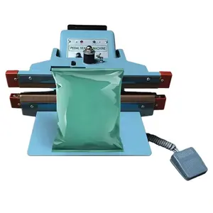 Foot Type Pedal Plate Tray Impulse With Double Heat Sealer Plastic Film Big Pouch Sealing Machine