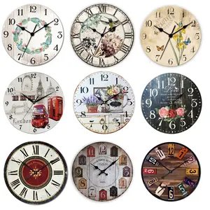 Страна Стиль круглой формы по индивидуальному заказу МДФ деревянные дома декоративные настенные часы