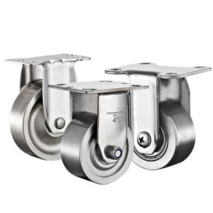 1, 5 'antike hitze beständige Rollen-Industrie wagen räder SUS 304 Anti-Rost-Lenkrad aus massivem Edelstahl - Product Image 6