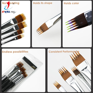 Pinceaux professionnels en bois à manche court en forme de peigne, 4 pièces, pour peinture acrylique, huile et aquarelle - Product Image 5