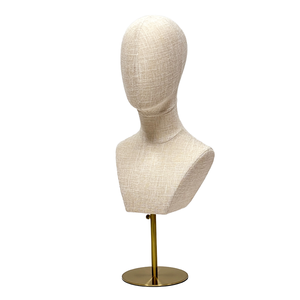 흉상 반신 디스플레이 가발 모자 선글라스 쇼 디스플레이 소품이있는 거품 대나무 린넨 마네킹 헤드 - Product Image 3