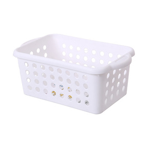 Plastic Storage <b>Basket</b> Rectangle White Pink Blue <b>Stackable</b> Desktop Organizer Office Bathroom Kitchen Use - Product Image 5