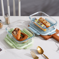 Récipients de stockage des aliments en verre de haute qualité avec couvercle de verrouillage Boîte à lunch de préparation de repas hermétique