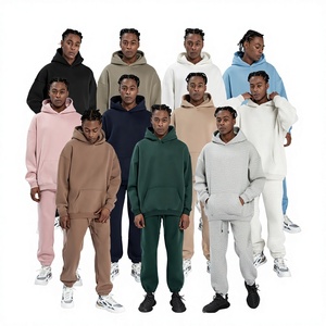 Tuta Sportiva con <span class=keywords><strong>Felpa</strong></span> <span class=keywords><strong>Oversize</strong></span> e Pantaloni in 100% Cotone, Stampa Personalizzata, Completo da <span class=keywords><strong>Uomo</strong></span> - Product Image 1
